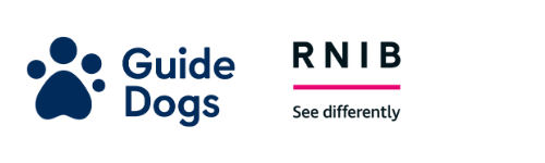 Guide dogs logo and RNIB logo 