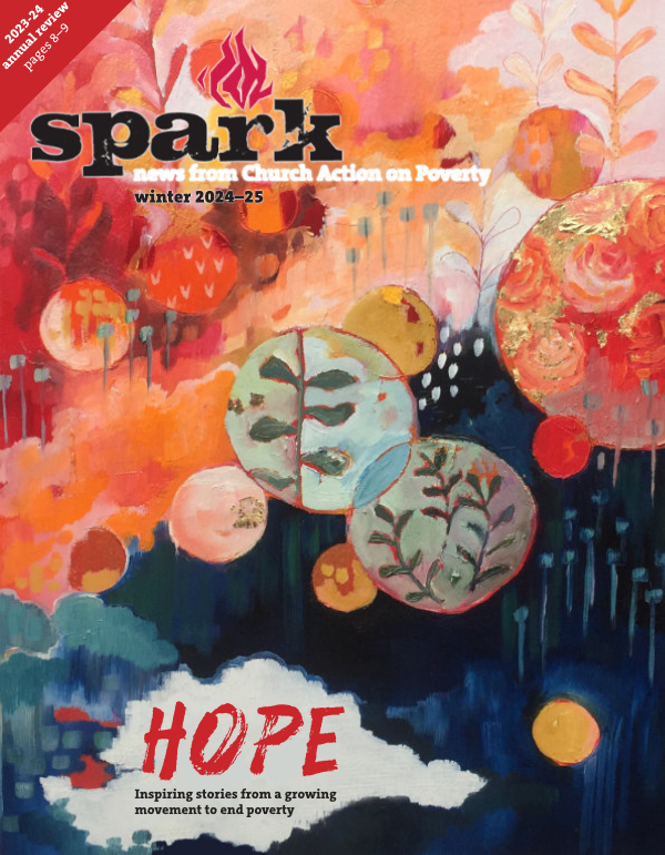 The cover of the January 2025 issue of our SPARK newsletter, featuring an abstract painting representing the theme of hope