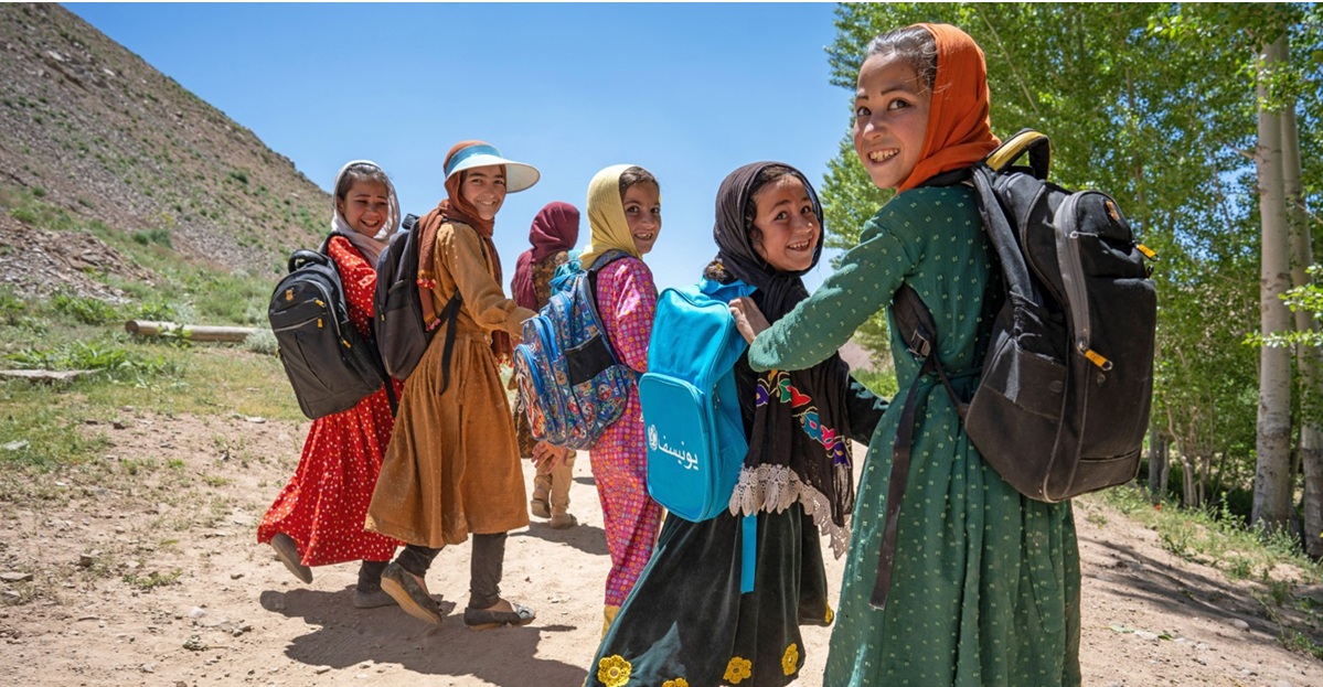 Students walk to school in Ghor Province, western Afghanistan.