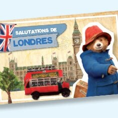 Illustration d’une carte postale de l’ours Paddington.