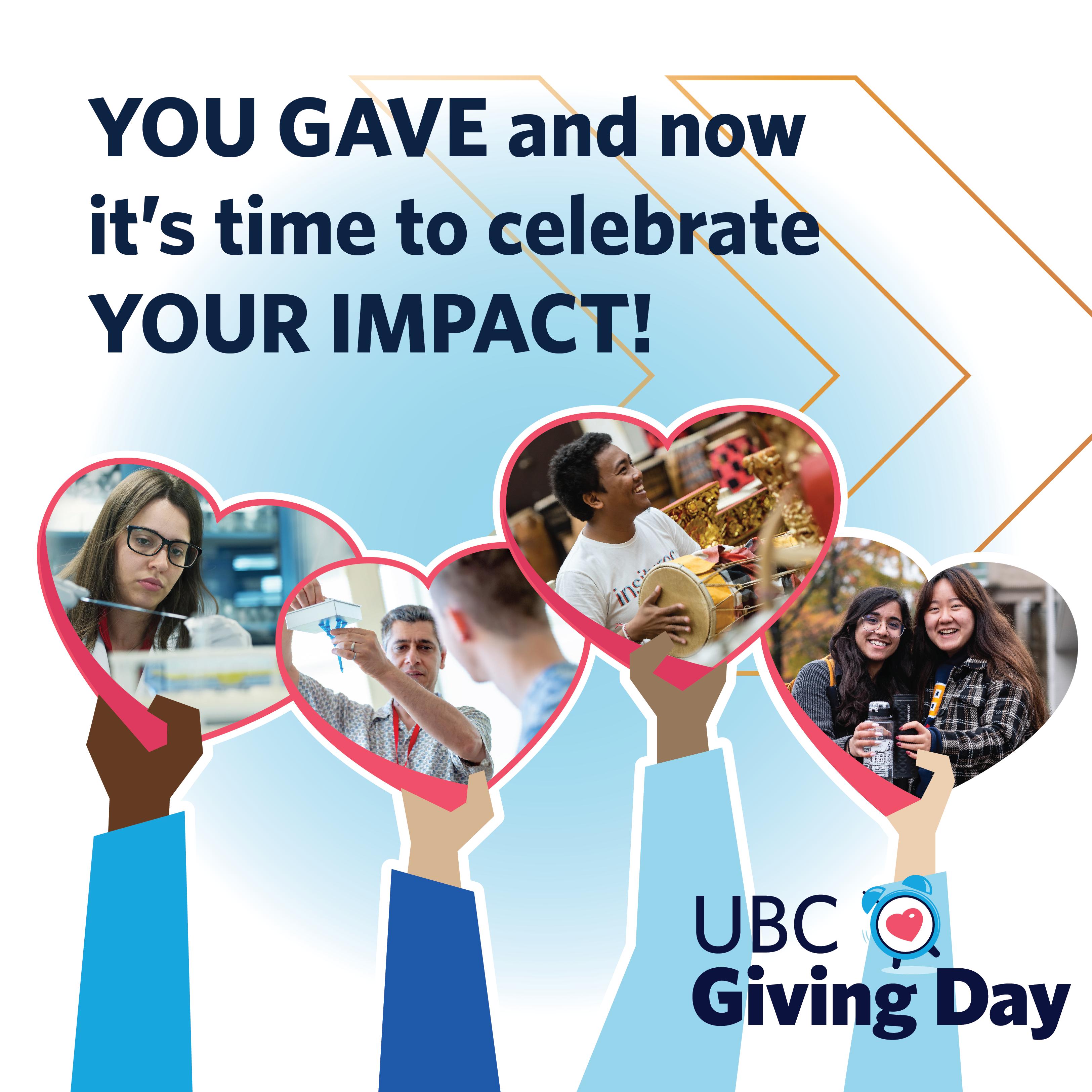 YOU GAVE and now it's time to celebrate YOUR IMPACT!