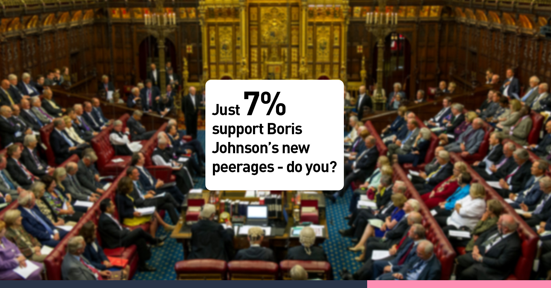 Just 7% support Boris Johnson's peerages