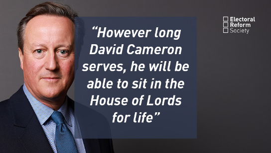 However long David Cameron serves he will be able to sit in the House of Lords for life