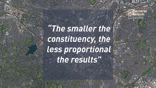 The smaller the constituency the less proportional the results
