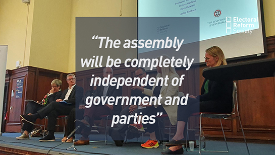 "the assembly will be completely independent of government and parties"