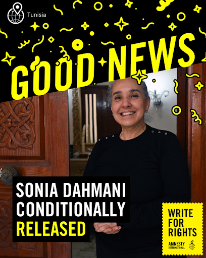 Good news Sonia Dahmani conditionally released