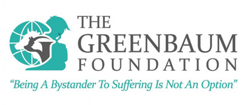 The Greenbaum Foundation logo with tagline Being a Bystander to Suffering Is Not an Option