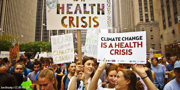 Protest sign: Climate Change is a Health Crisis