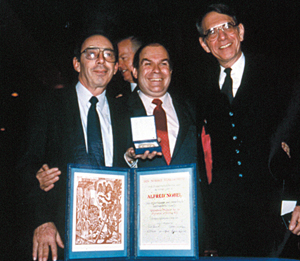 Jack, Vic, and Sid, Nobel Prize Ceremony, 1985