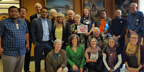 Oregon PSR and coalition partners at an SJM 5 hearing