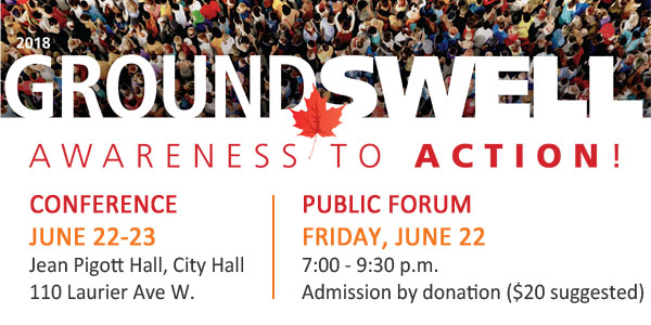 Join the Council of Canadians in Ottawa, Ontario June 22 and 23 for Groundswell 2018