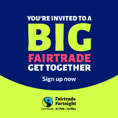 Big Fairtrade Get Together 'sign up now' graphic