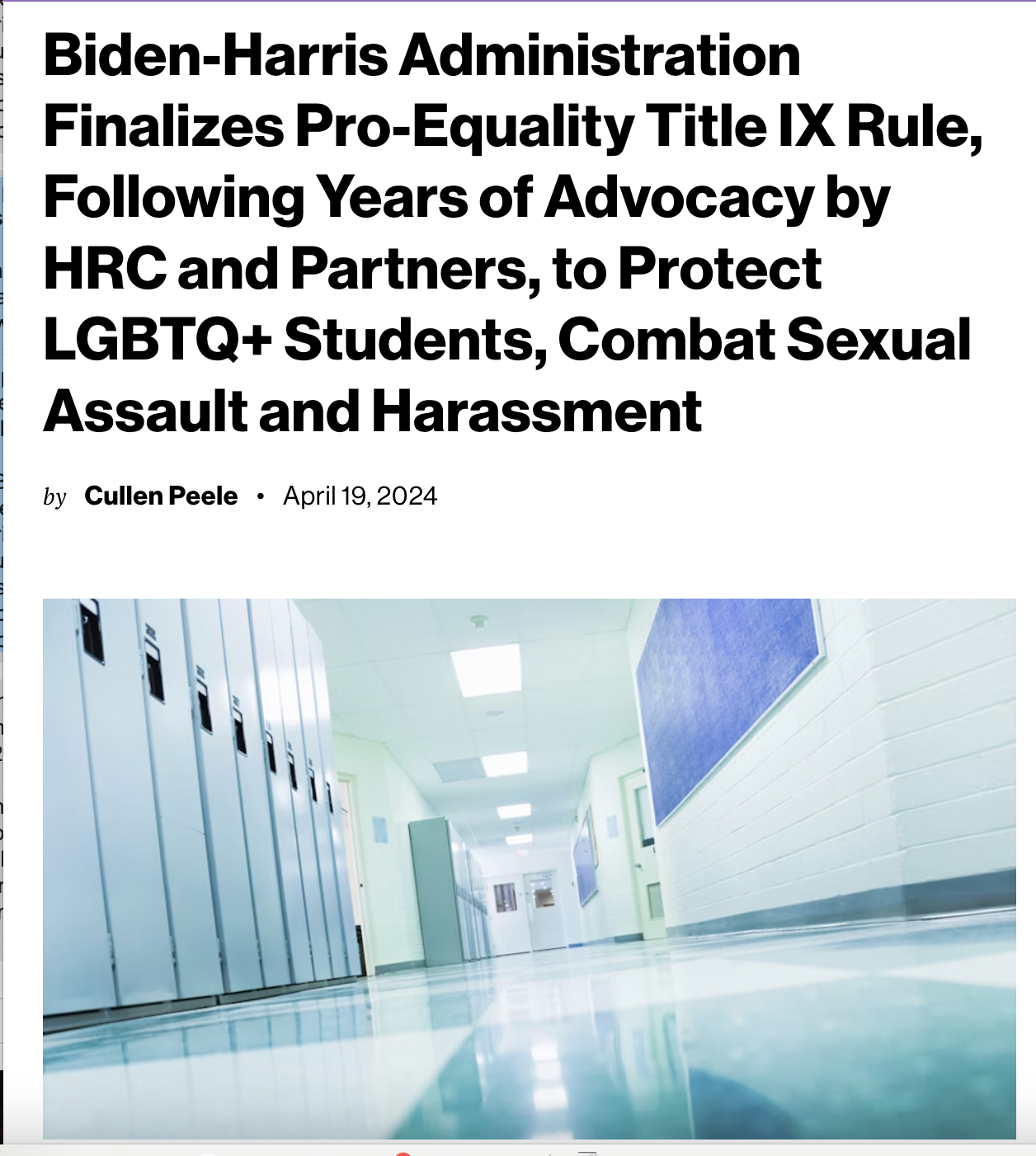 Biden-Harris Administration finalizes pro-equality Title IX rule