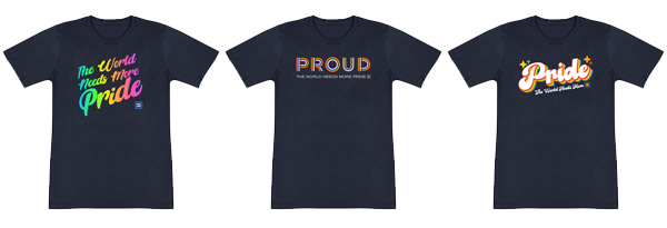3 t shirt design options for 2025 WorldPride
