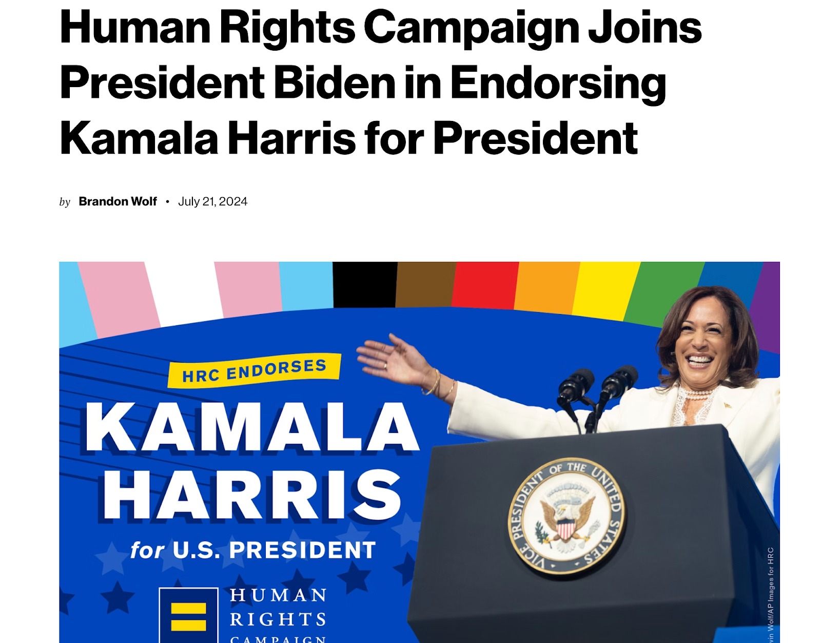 HRC joins President Biden in Endorsing Kamala Harris for President