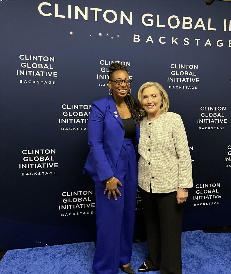 HRC President Kelley Robinson and Hillary Clinton