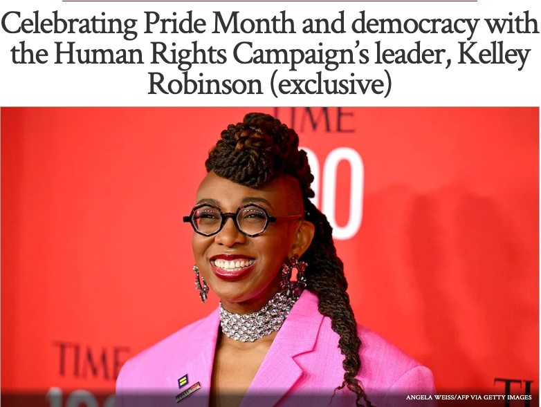 Celebrating Pride Month and democracy with Human Rights Campaign's leader, Kelley Robinson