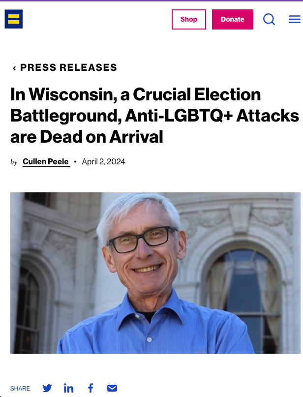 In Wisconsin, a crucial election battleground, anti-LGBTQ+ attacks are dead on arrival