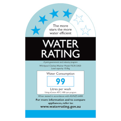 Water rating label