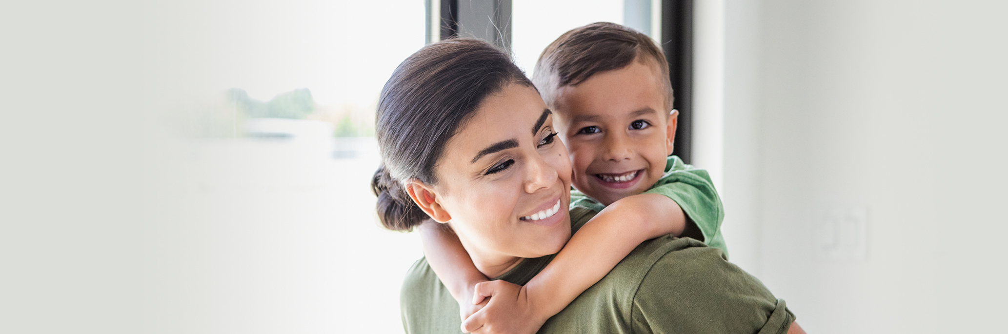 Woman and Child Hugging