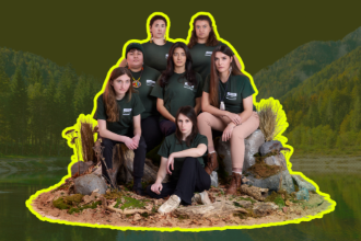 Sophia, Zoe, Shaelyn, Alex, Shelby, Madi, and Beze who have been taking Ontario to court for the government’s inaction on climate change.