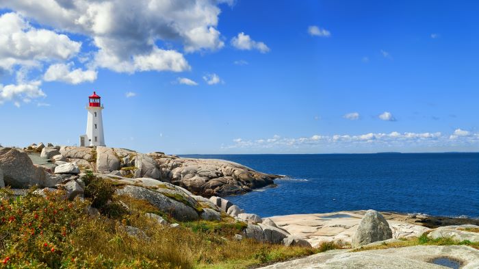 A lighthouse at Peggy's Cove in Nova Scotia.
