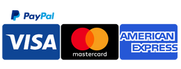 Paypal, Mastercard, Visa and American Express are accepted card types