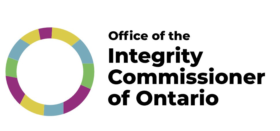 Office of the Integrity Commission of Ontario with multi-colored ring logo.