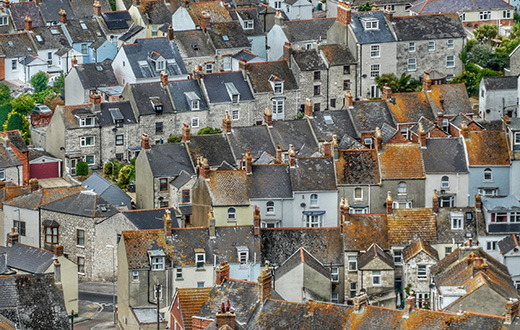 Rooftops in Portland, Dorset - credit Belinda Fewings