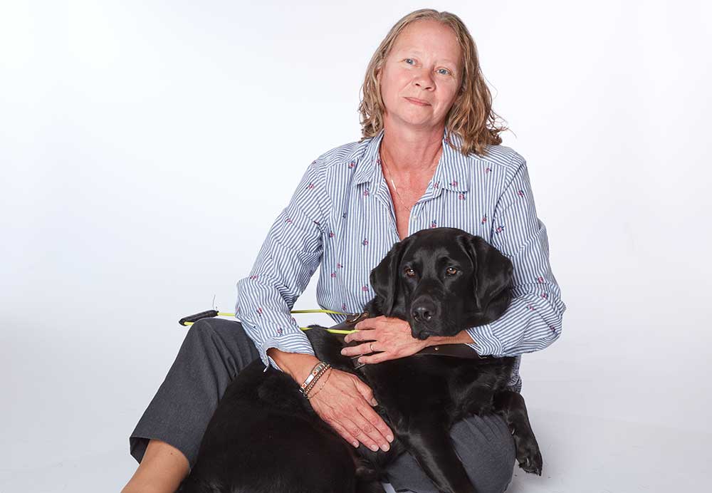 Cindy with her guide dog, Barney.
