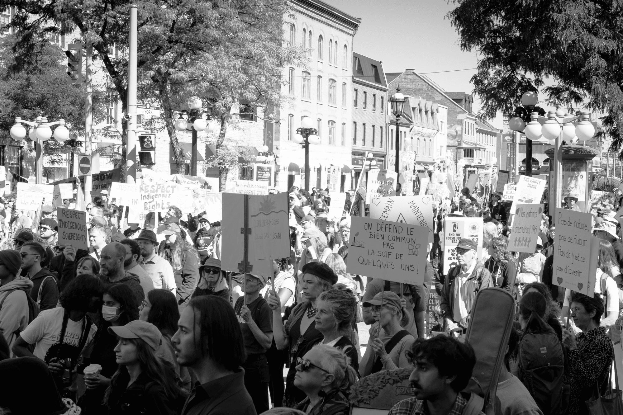 People gathered for Draw the Line march on Ottawa, Canada