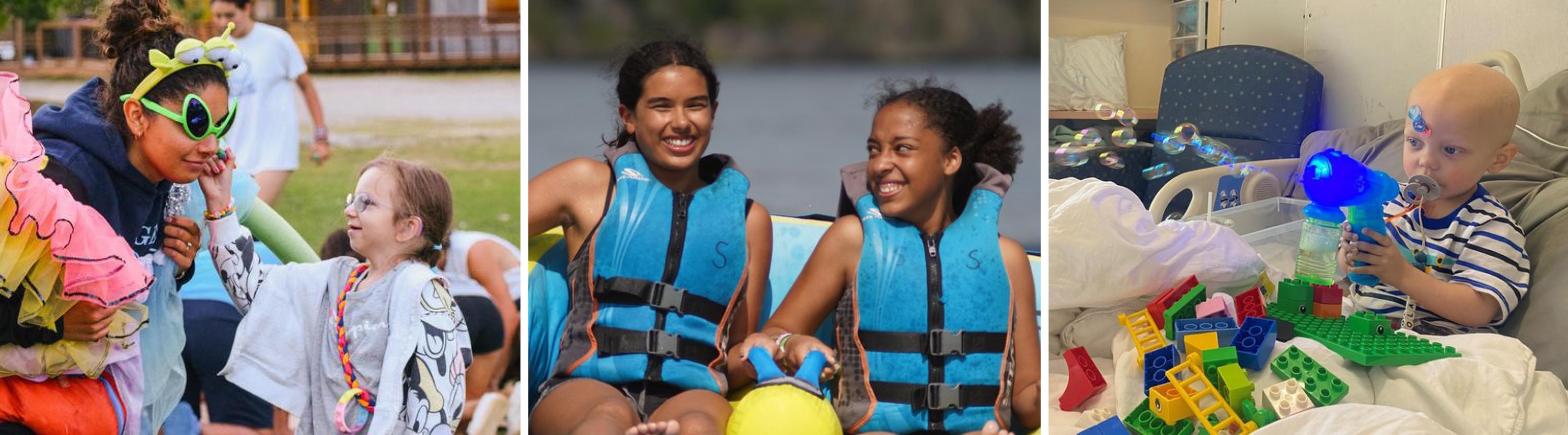 collage of campers enjoying camp activities