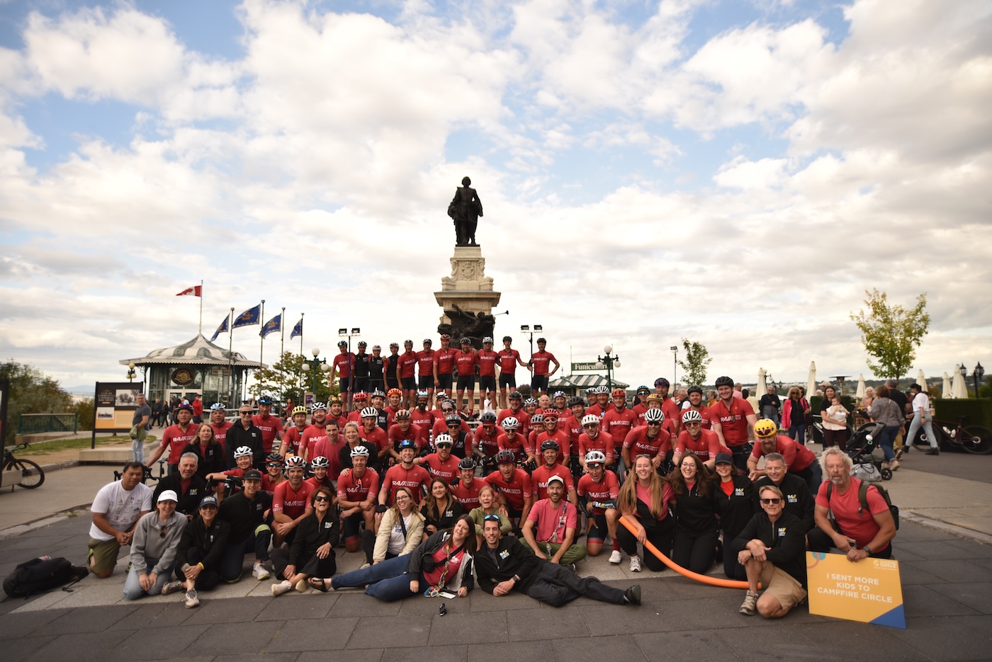 group of riders in quebec city