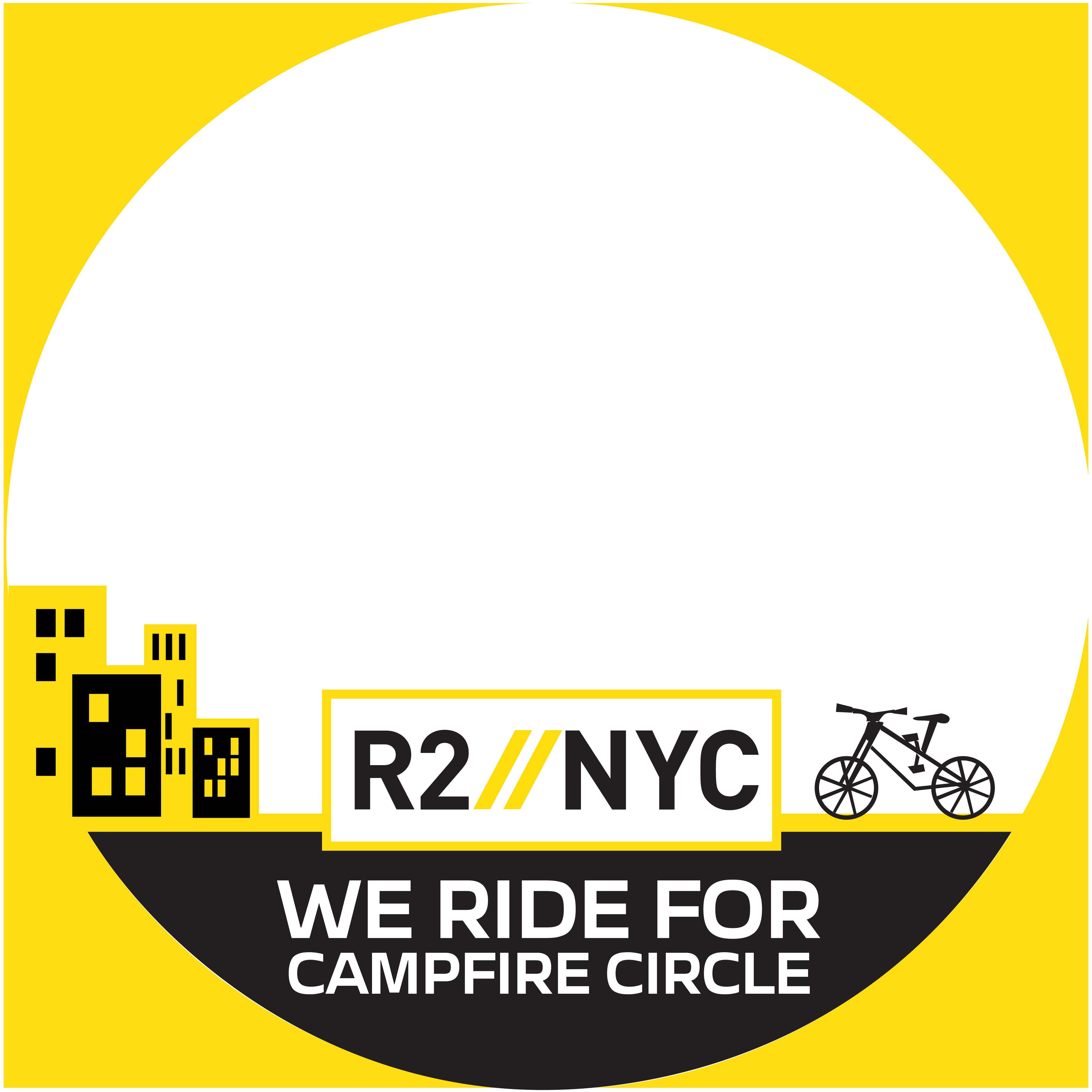 R2NYC Facebook Frame. We ride for Campfire Circle