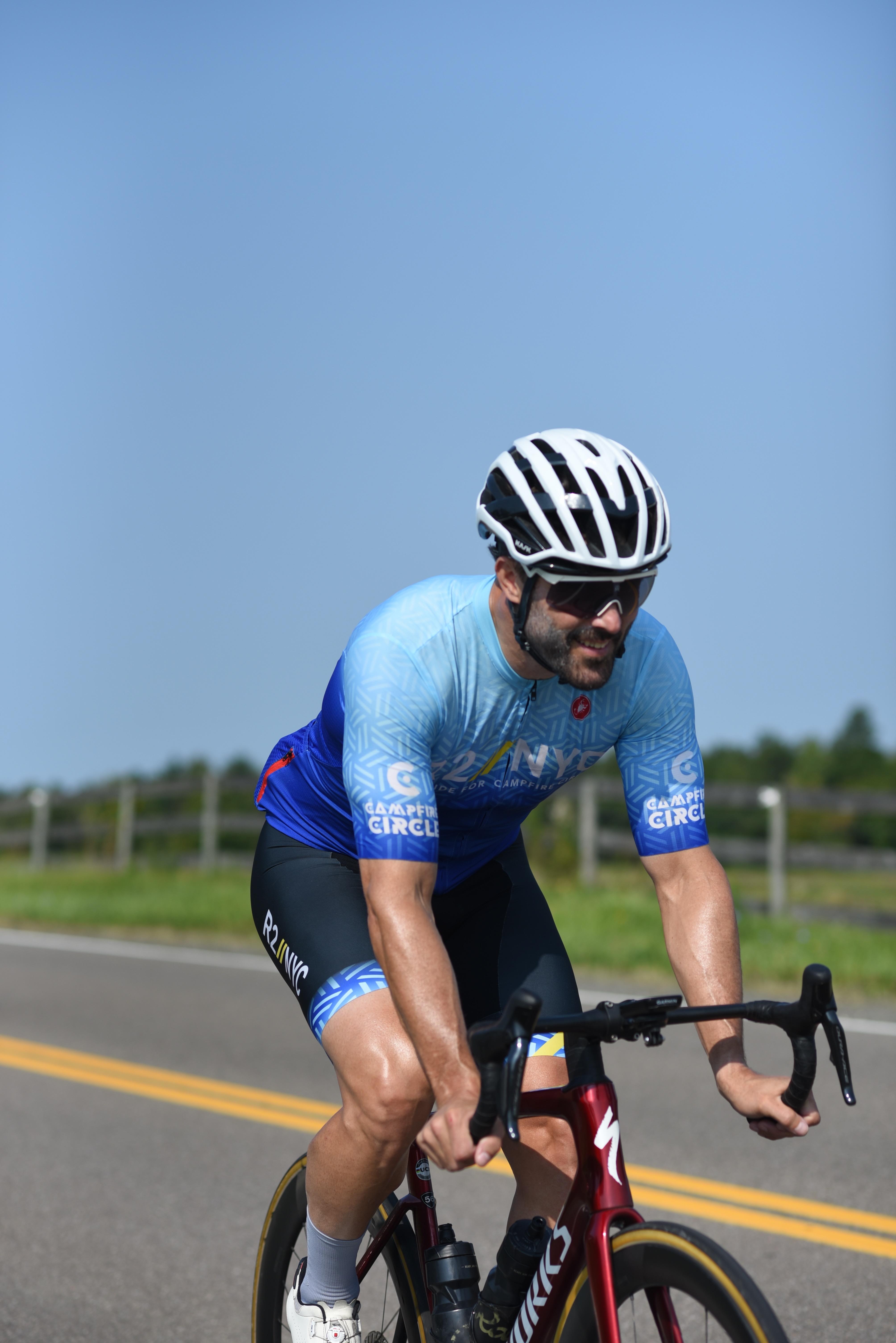 cyclist riding on a sunny day