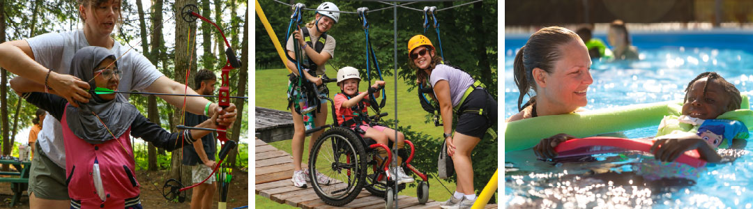 collage of campers enjoying camp activities