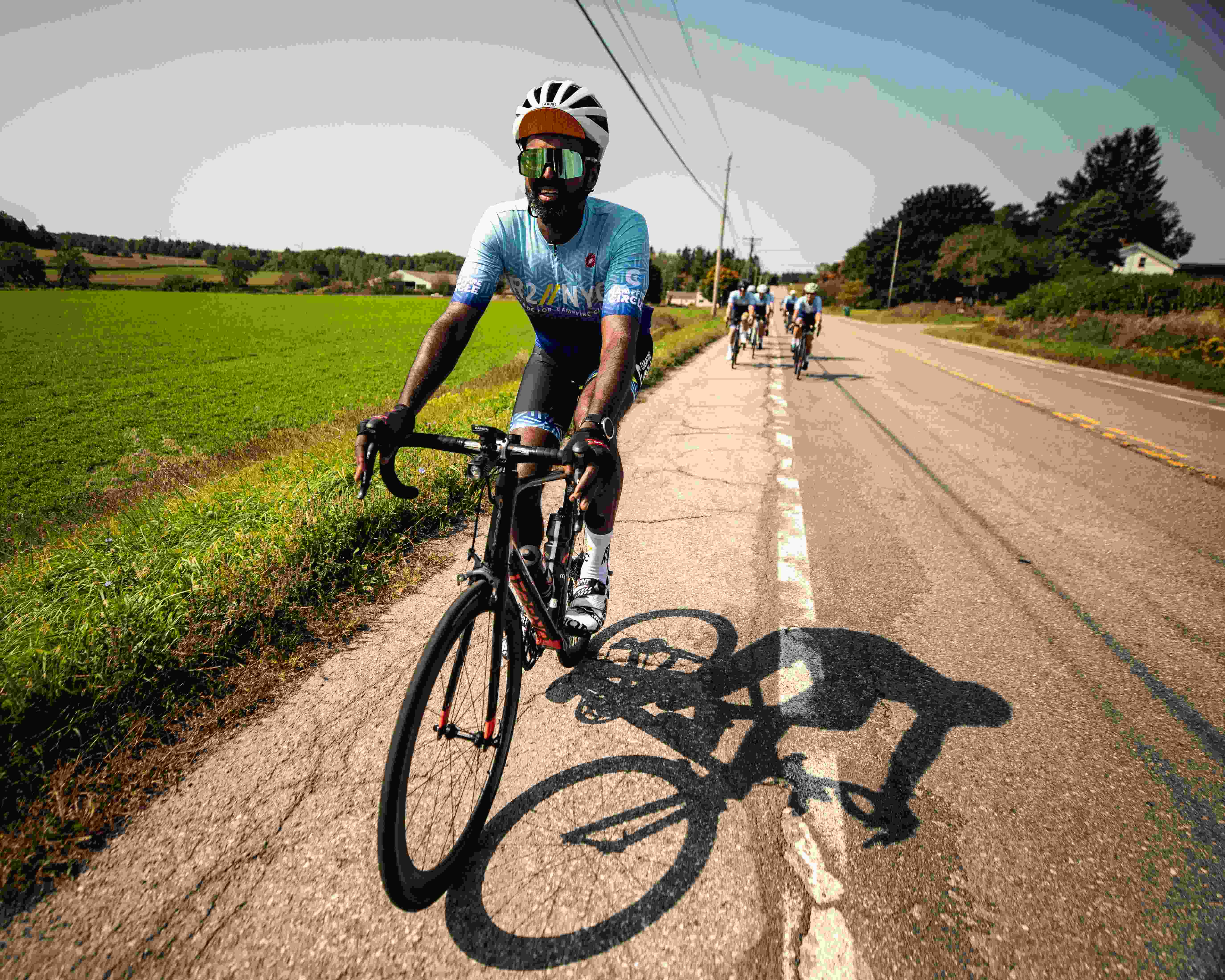 cyclists riding on a sunny day