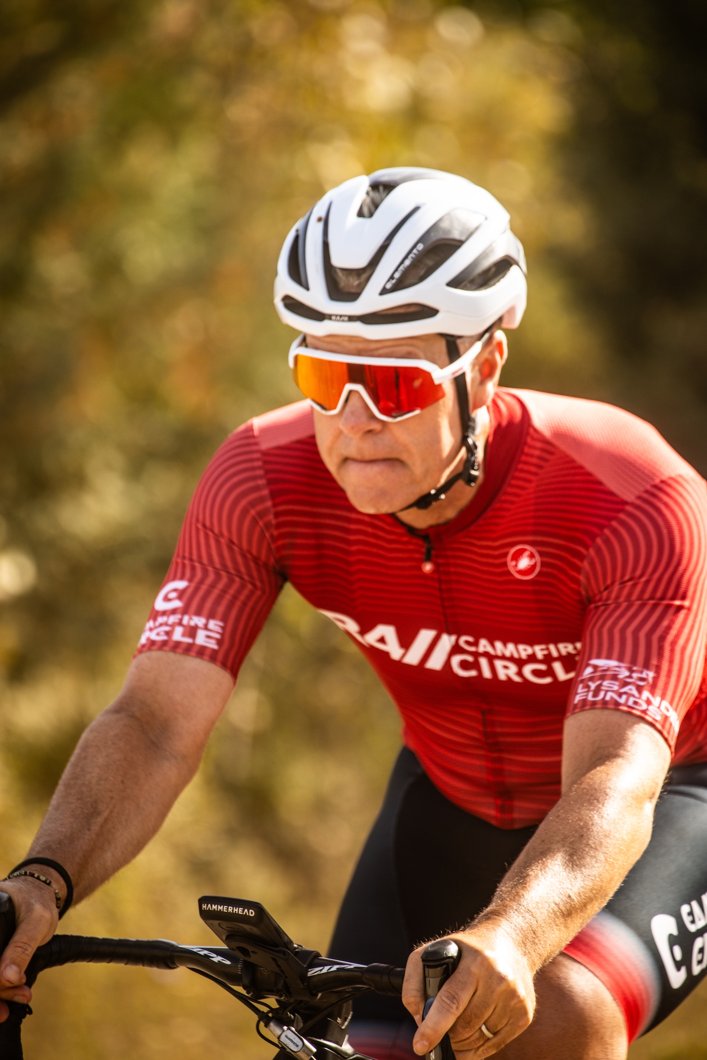 cyclist riding on a sunny day