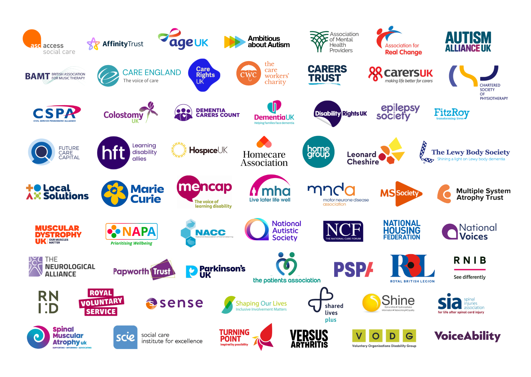 The Care and Support Alliance has over 60 member organisations representing carers, care providers, older people and disabled people