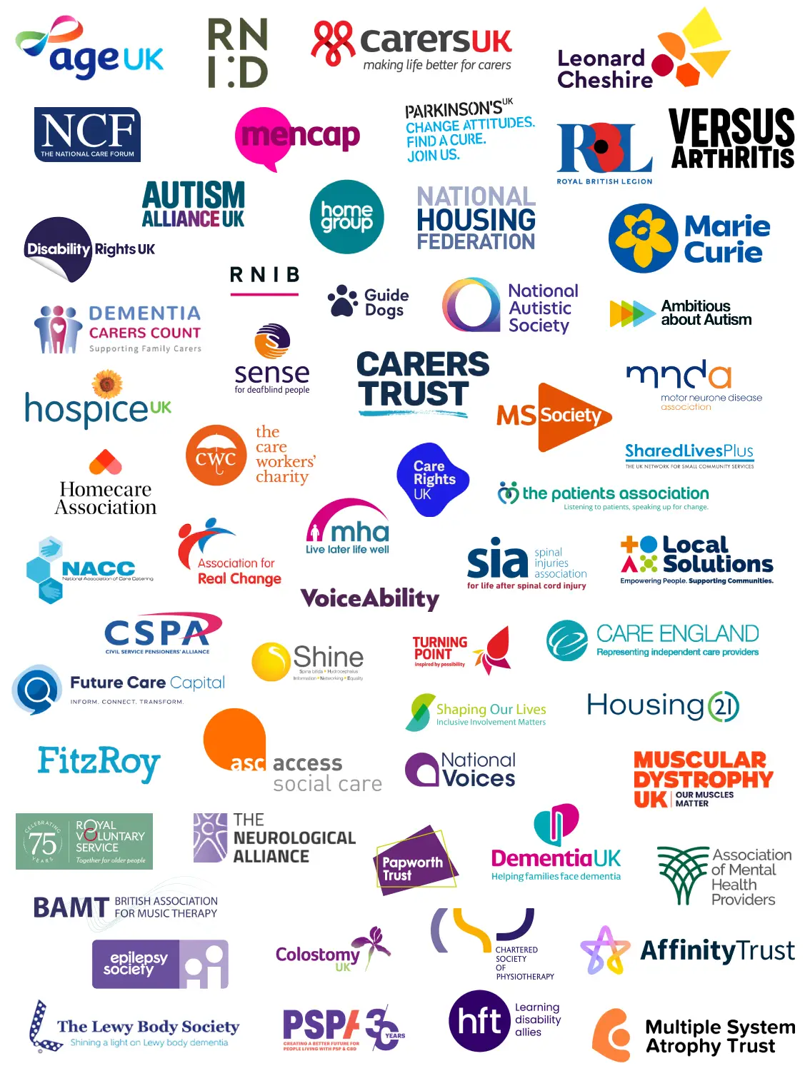 The Care and Support Alliance has over 60 member organisations representing carers, care providers, older people and disabled people