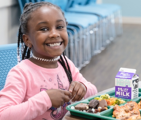 a girl eating food