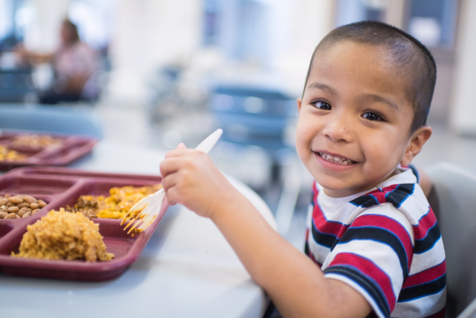 a kid eating food