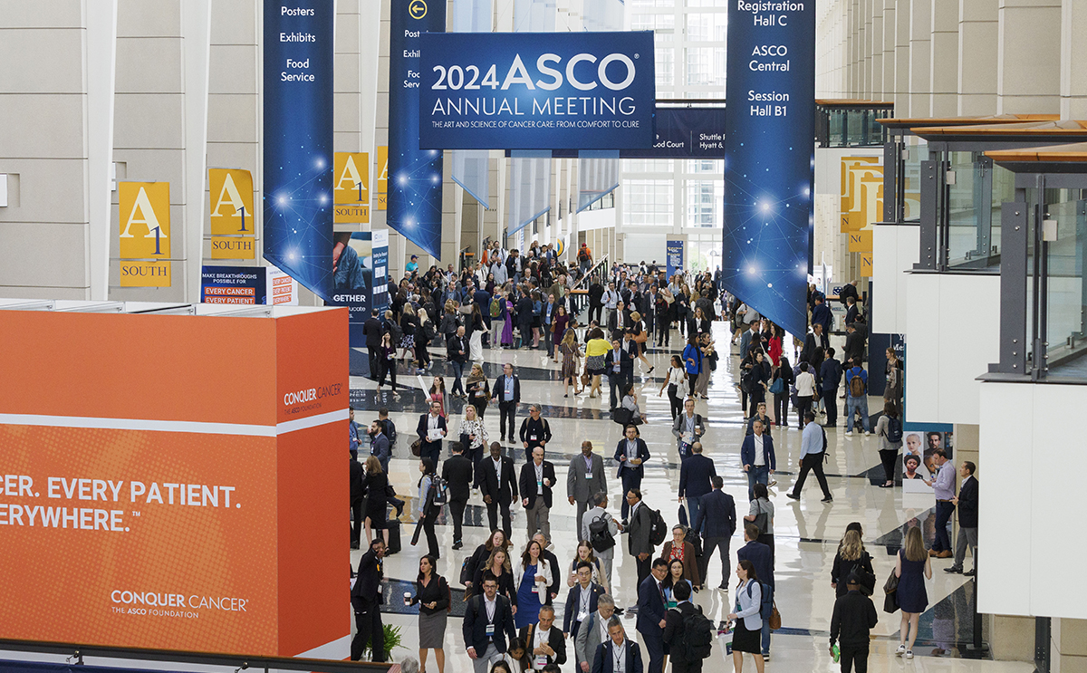 Attendees walking through Annual Meeting