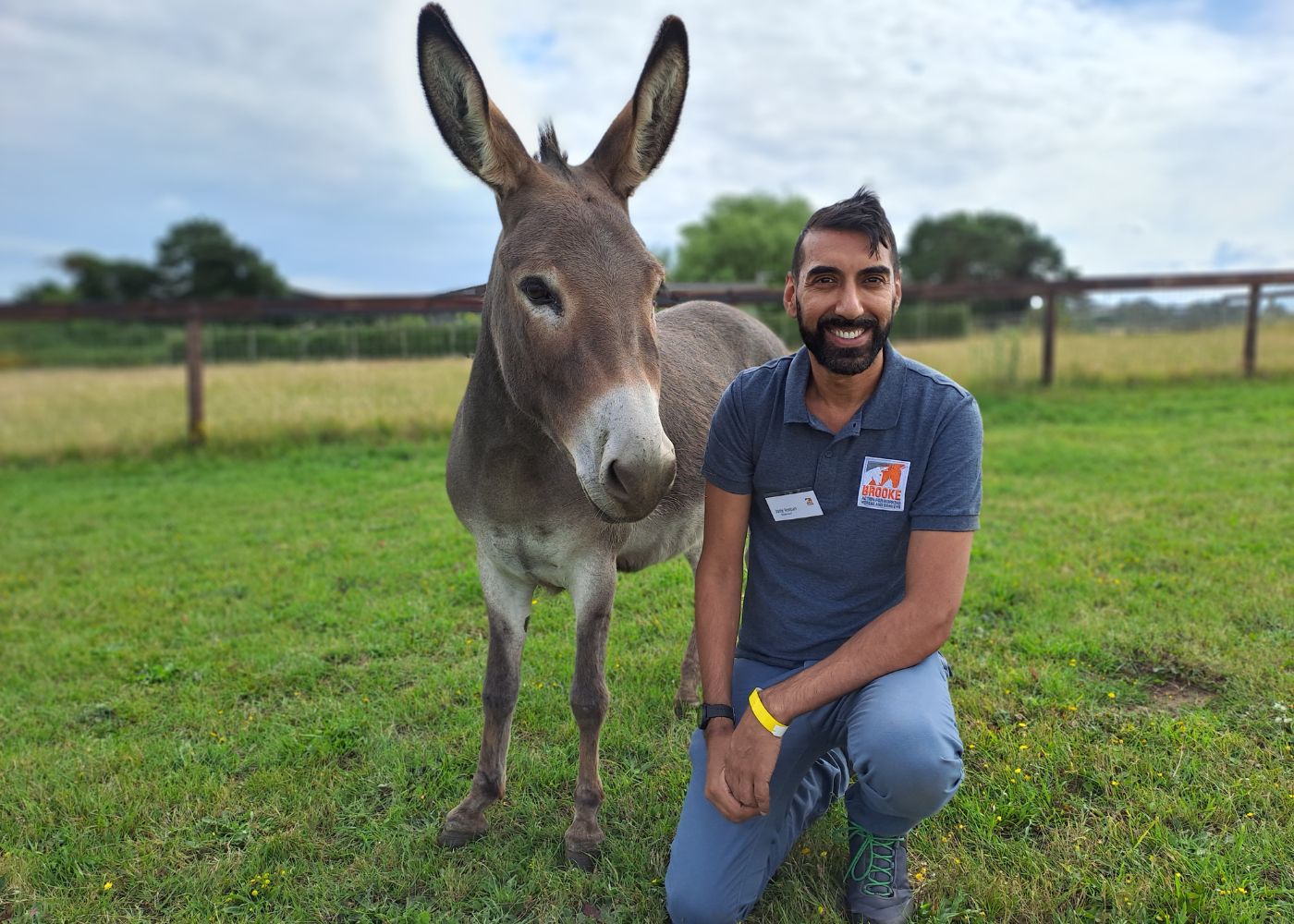 A man and a donkey