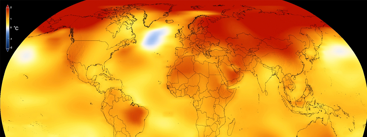 Global heat map. &copy; NASA
