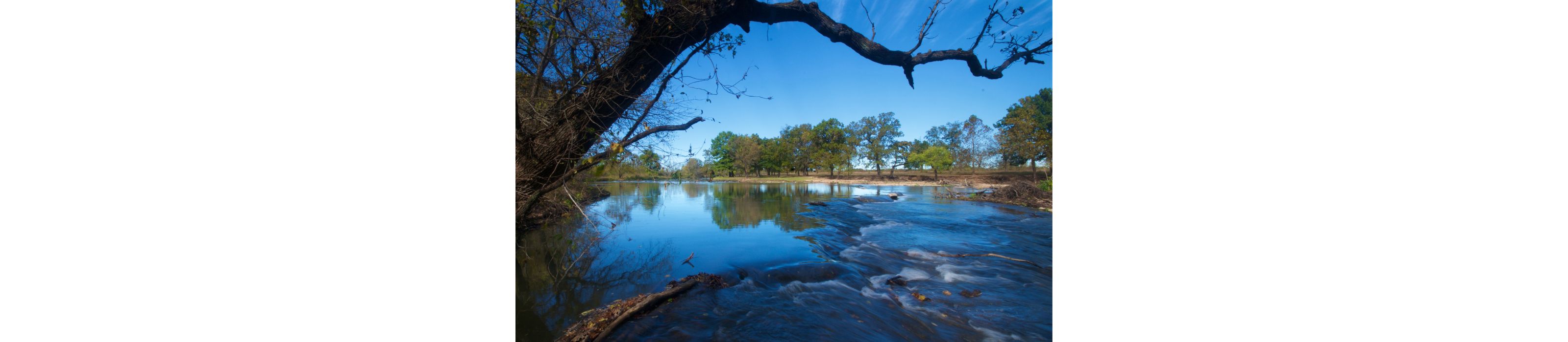 a shot of blue river