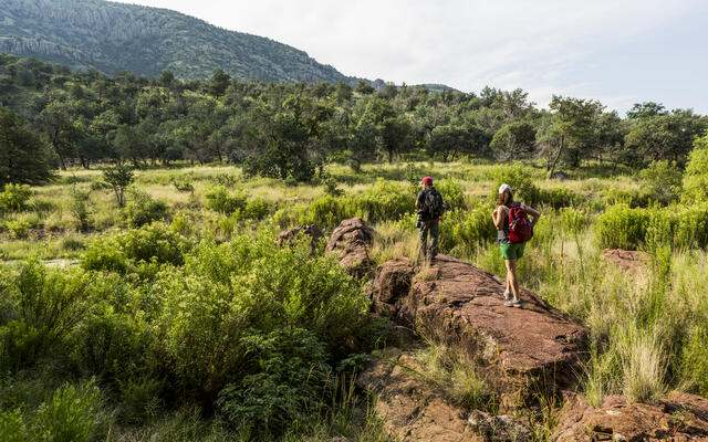 Hikers explore the Davis Mountains Preserve. Photo Credit: © Jerod Foster