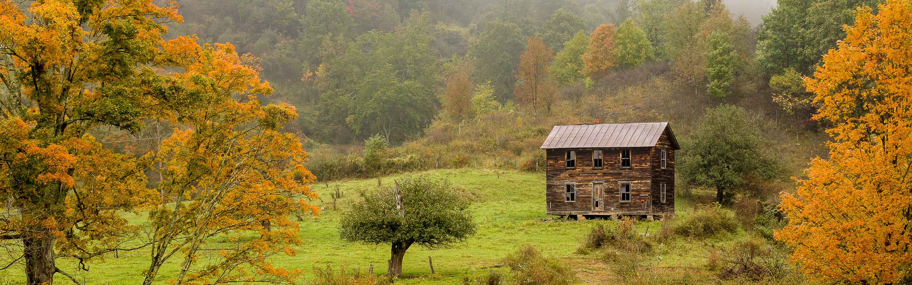 Old farm house in the Appalachian highlands of West Virginia. &copy; Kent Mason