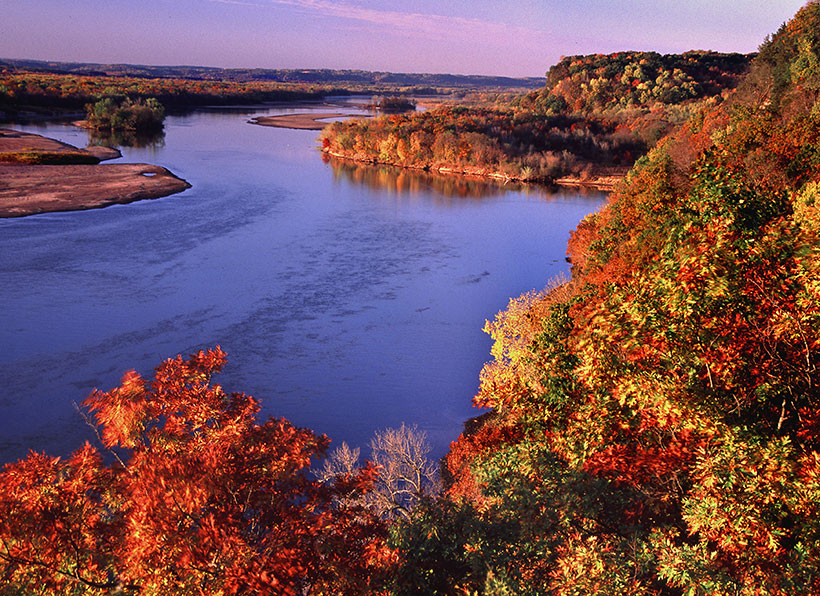 Fall colors at Cactus Bluff along the Wisconsin River in Sauk County, Wisconsin. &copy; Steve S. Meyer