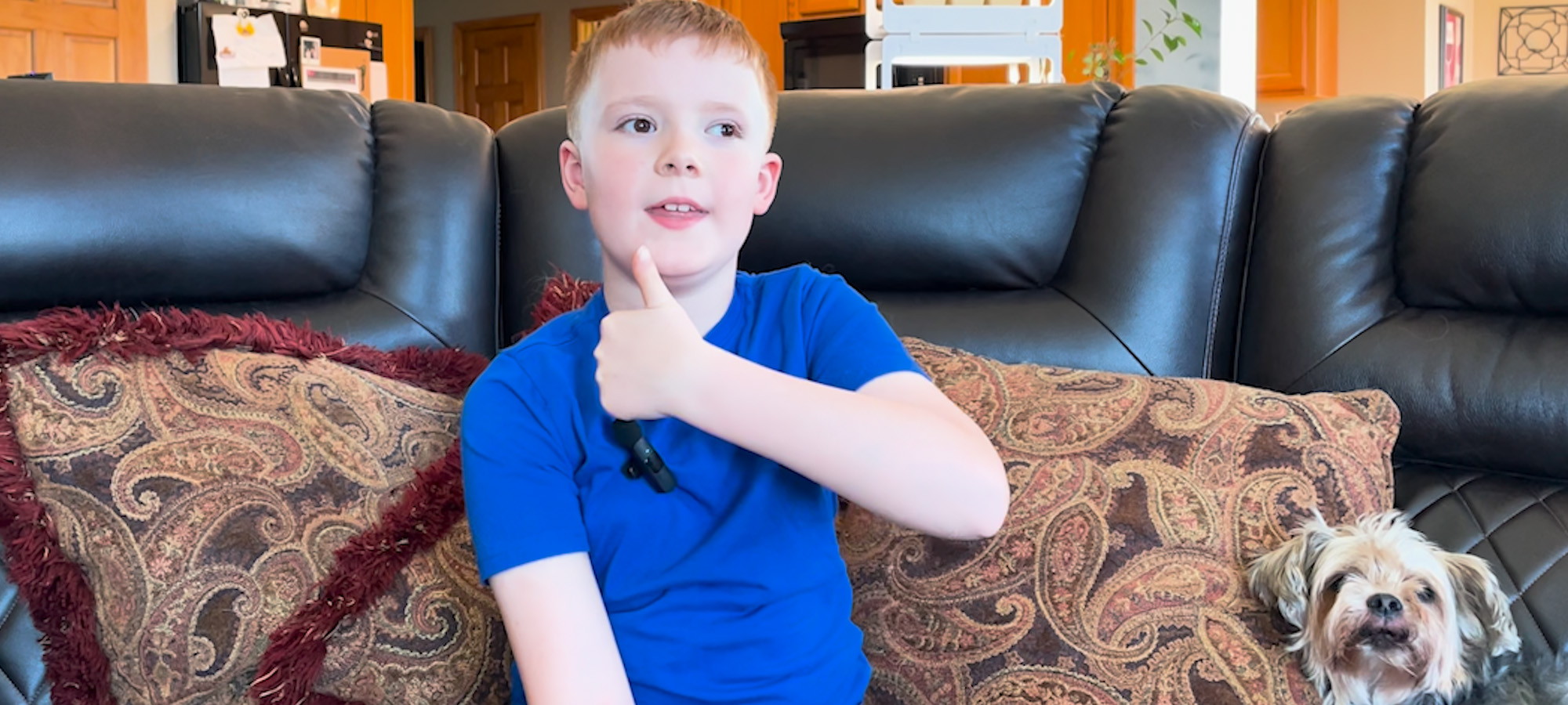 Cole giving a thumbs up